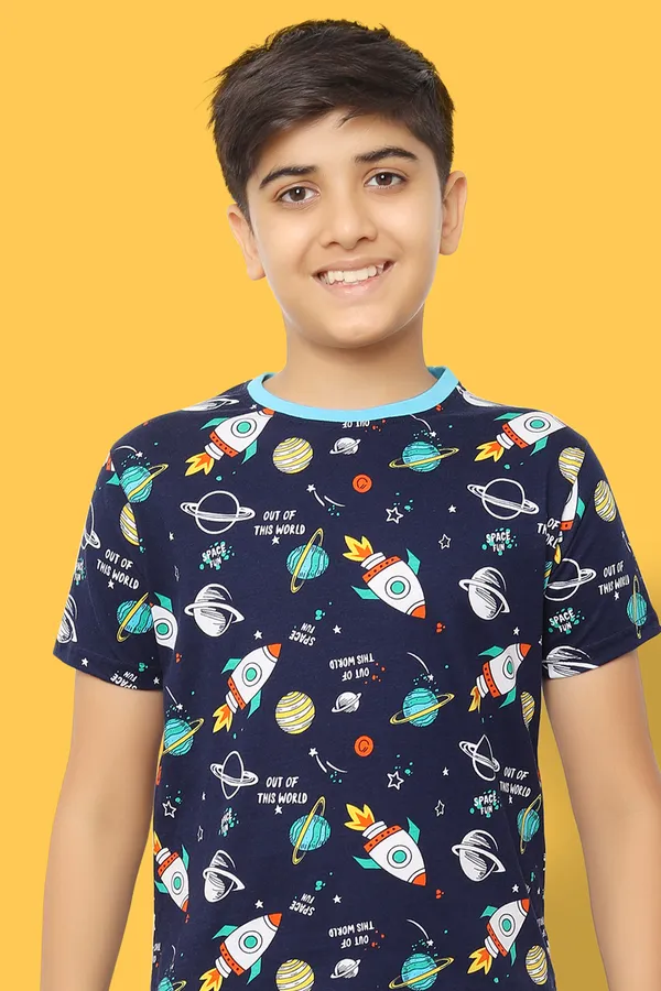 100%_Cotton_Half_Sleeves_Out_Of_Space_Print_Night_Suit