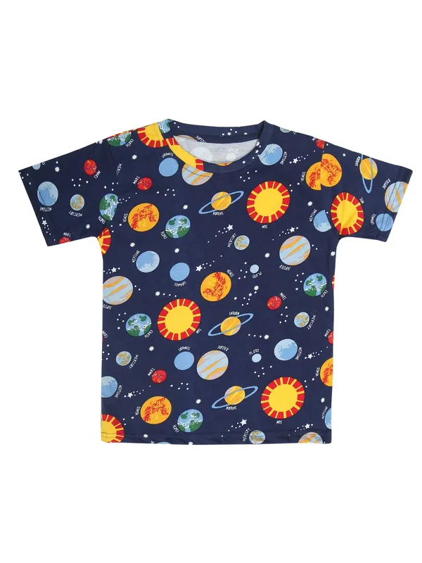 Cotton_Coord_Set_With_Shorts-Planet_Print_for_Boys