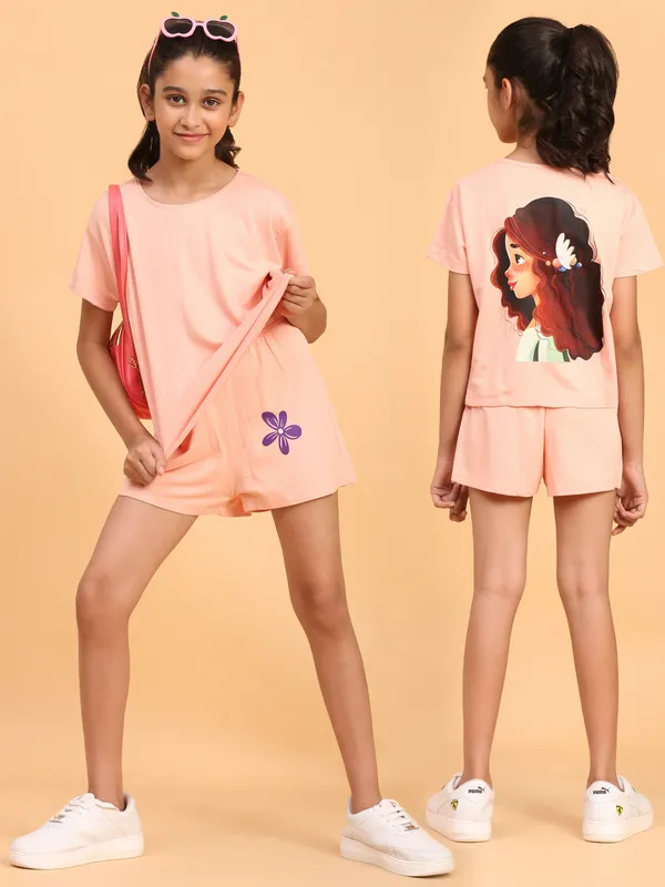 Back_Printed_Girl_Coord_Set_-_Peach_for_Girls