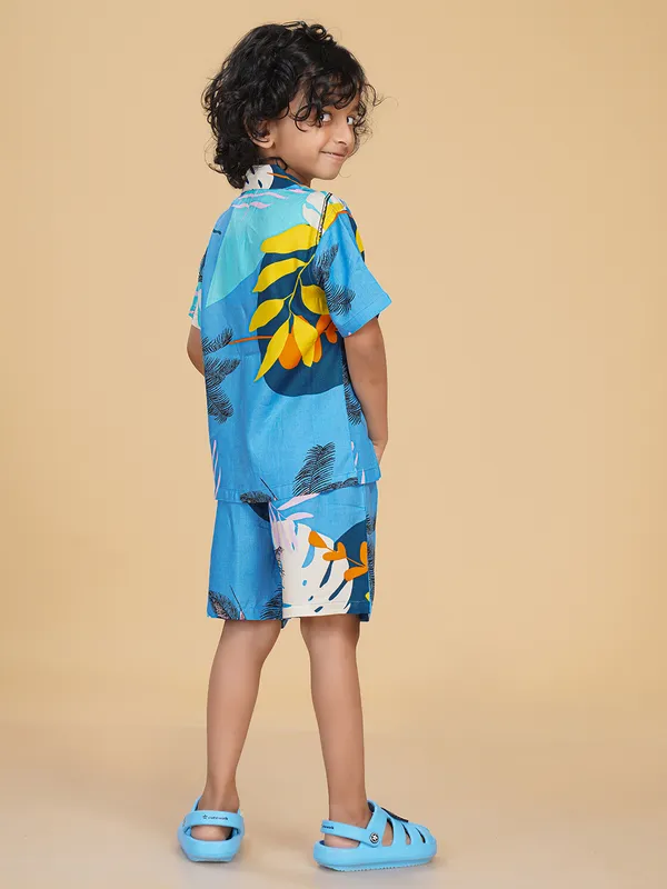 Blue_Yellow_Leaves_Rayon_Coord_Set_for_Boys