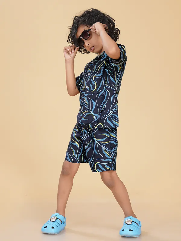 Navy_Blue_Waves_Print_Rayon_Coord_Set_for_Boys