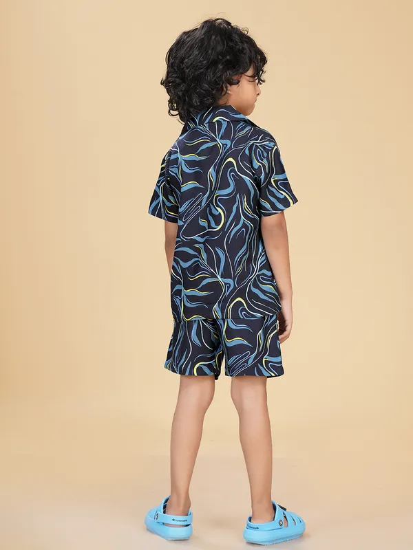 Navy_Blue_Waves_Print_Rayon_Coord_Set_for_Boys