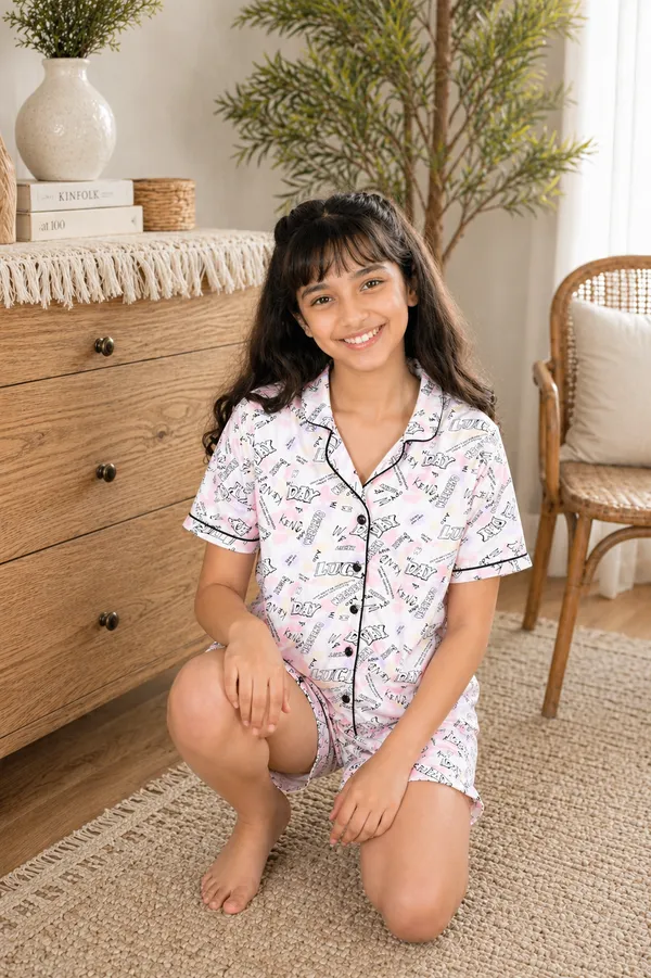 Cotton_Knit_Half_Sleeves_Text_Print_Night_Suit_-Multicolor