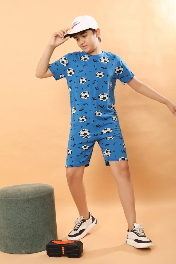 Cotton_Coord_Set_With_Shorts-Football_Print_for_Boys