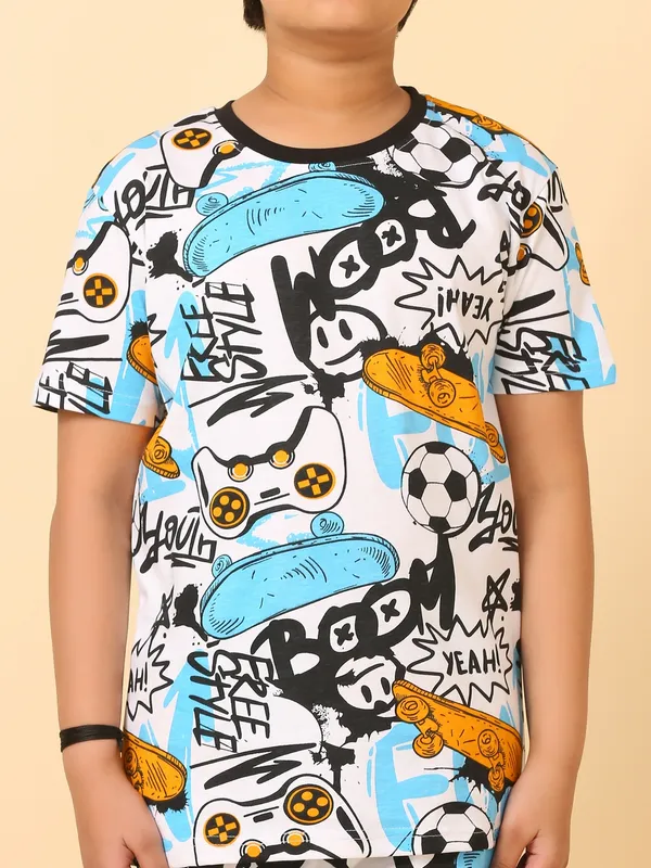 Boom_Skates_Print_Coord_Set_With_T-Shirt_&_Shorts-Multi_for_Boys
