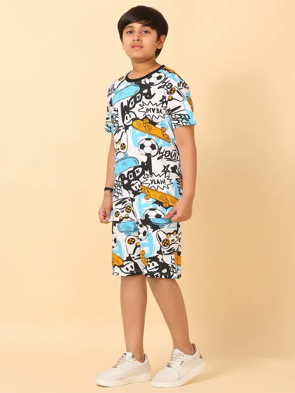Boom_Skates_Print_Coord_Set_With_T-Shirt_&_Shorts-Multi_for_Boys