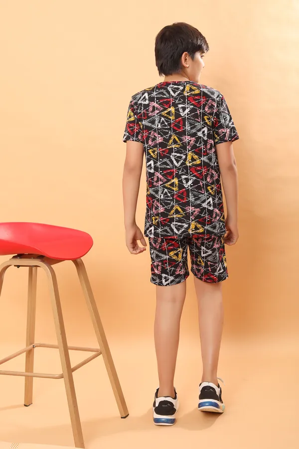 Cotton_Coord_Set_With_Shorts-Triangle_Print_for_Boys
