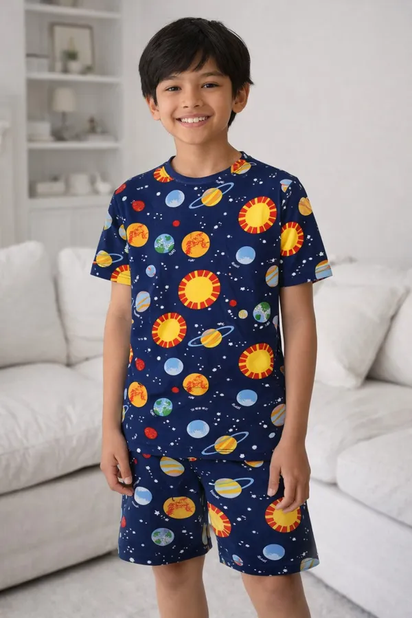 Cotton_Coord_Set_With_Shorts-Planet_Print_for_Boys