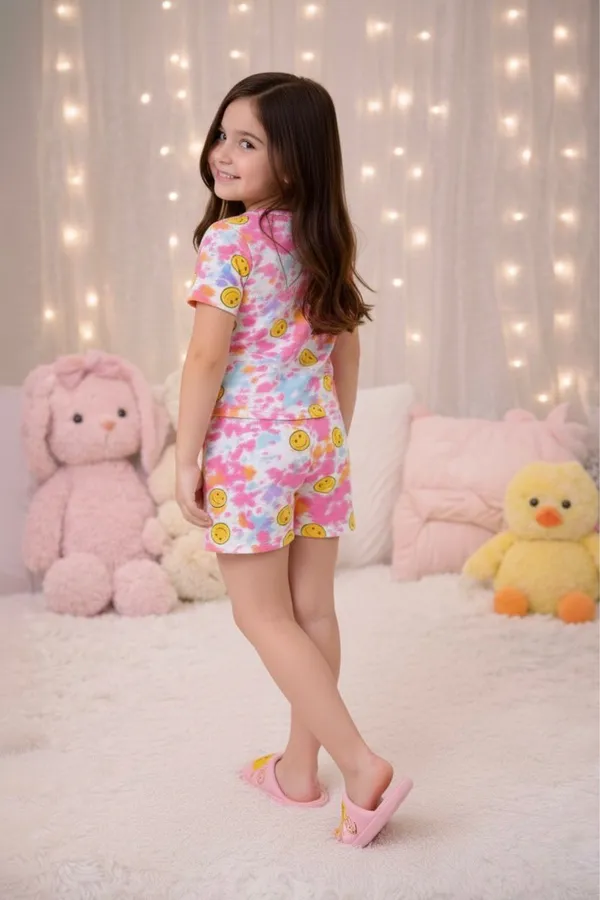 Smiley_Printed_Co_Ord_Set_Top_With_Shorts_for_Girls