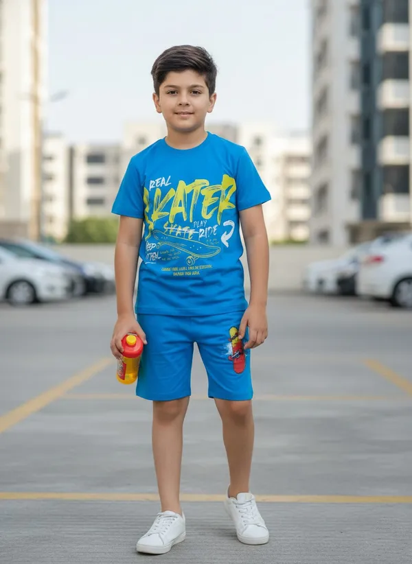 Skater_Print_Coord_Set_With_T-Shirt_&_Shorts_for_Boys