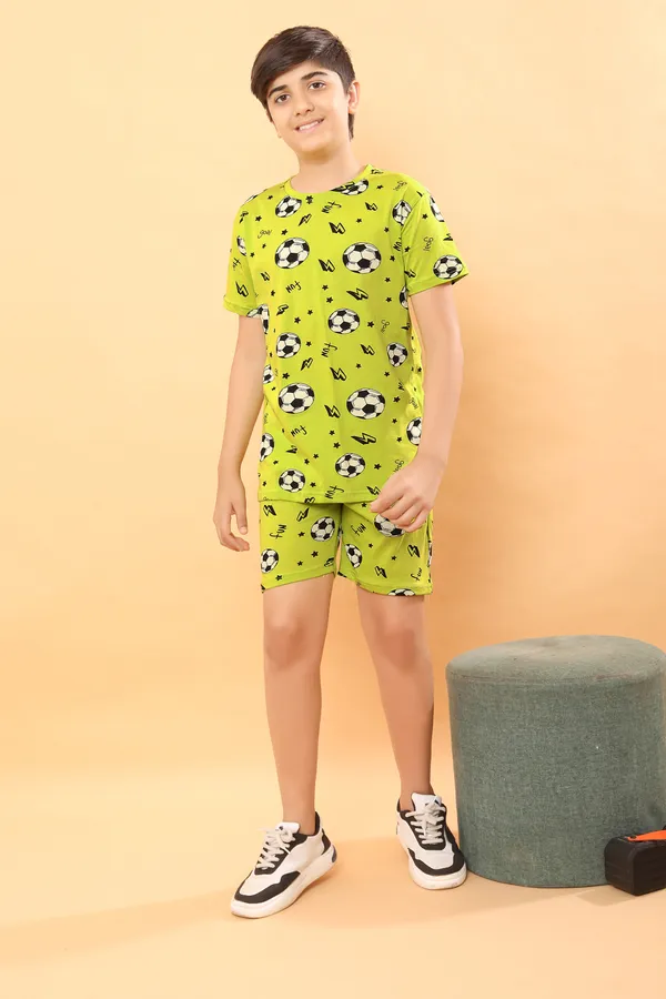 Cotton_Coord_Set_With_Shorts-Football_Print_for_Boys