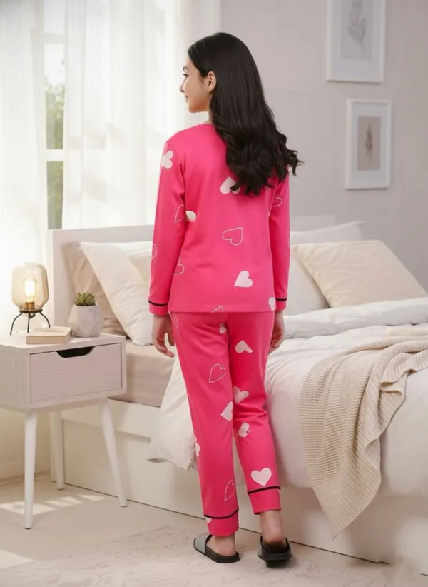 100%_Cotton_Full_Sleeves_Heart_Print_Night_Suit_-Pink