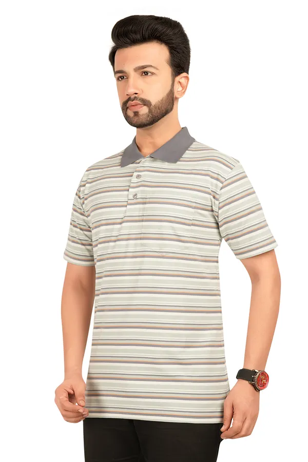 Multicolour_Polo_Neck_Half_Sleeve_T-Shirt_With_Pocket_For_Men