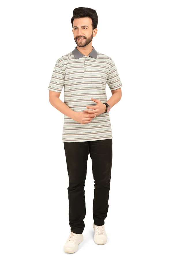 Multicolour_Polo_Neck_Half_Sleeve_T-Shirt_With_Pocket_For_Men