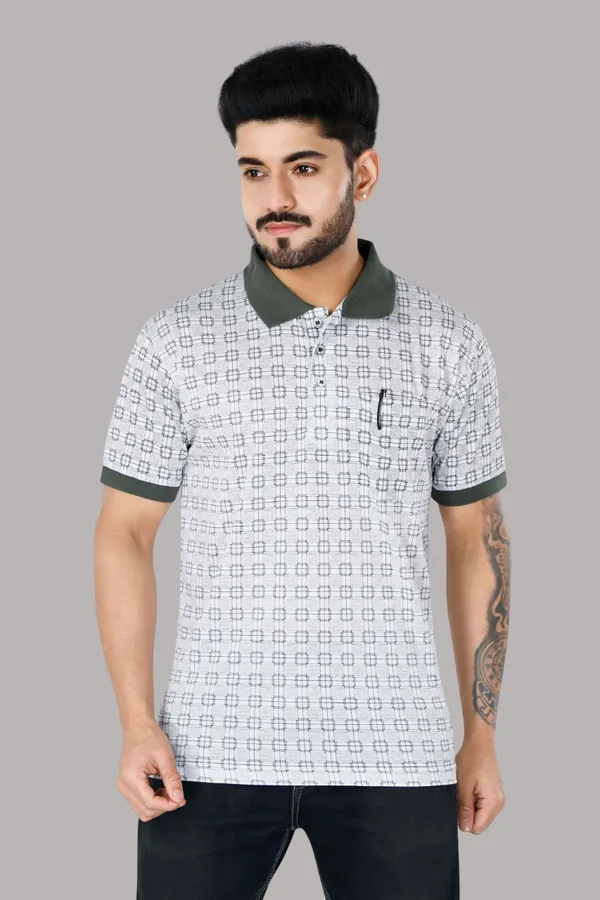 Grey_Polo_Neck_Half_Sleeve_T-Shirt_With_Pocket_For_Men