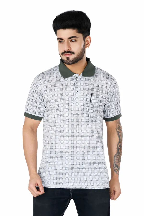 Grey_Polo_Neck_Half_Sleeve_T-Shirt_With_Pocket_For_Men