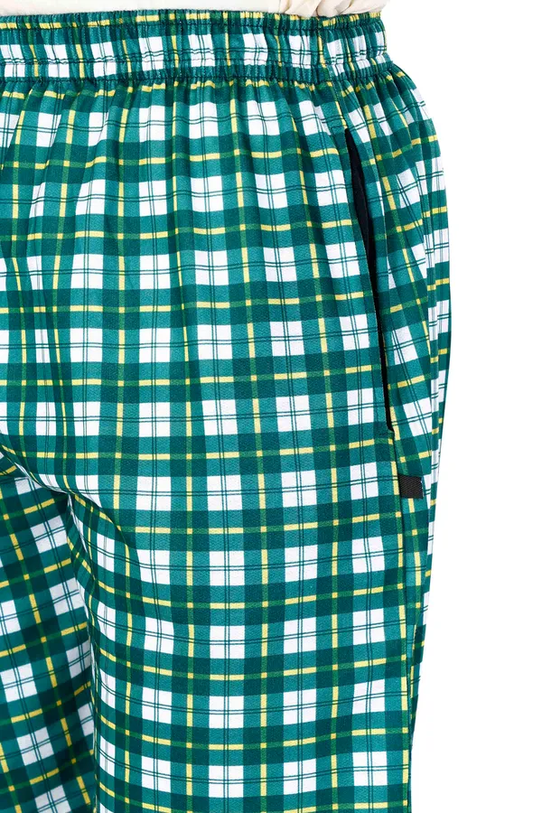 Green_&_Yellow_Checkered_Cotton_Long_Shorts_For_Men