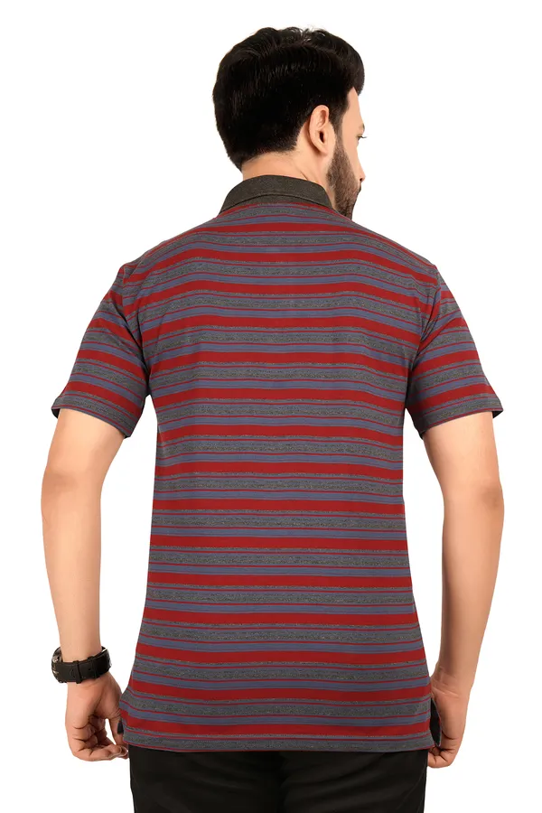 Multicolour_Polo_Neck_Half_Sleeve_T-Shirt_With_Pocket_For_Men