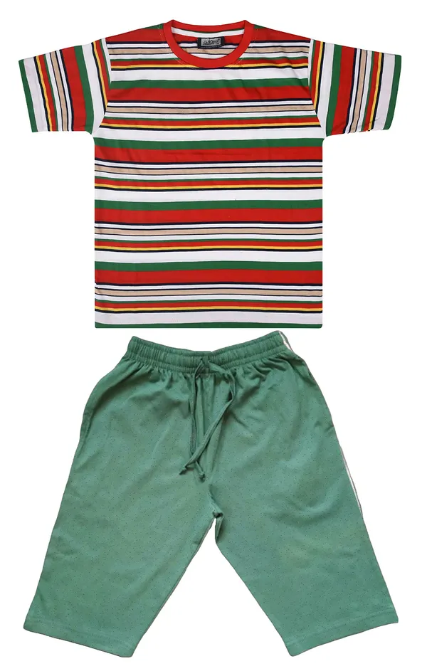 Neo_Garments_Boys_Round_Neck_Cotton_Striped_T-Shirt_&_3/4_Set