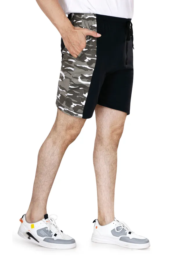 Green_&_Black_Cotton_Long_Shorts_For_Men