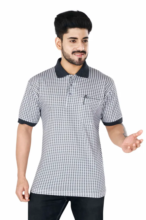 Multicolour_Polo_Neck_Half_Sleeve_T-Shirt_With_Pocket_For_Men