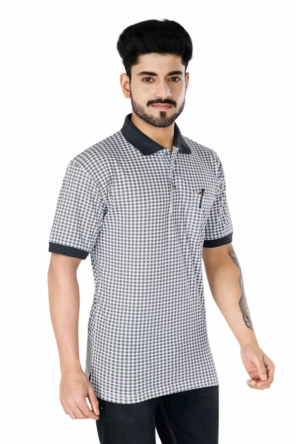 Multicolour_Polo_Neck_Half_Sleeve_T-Shirt_With_Pocket_For_Men