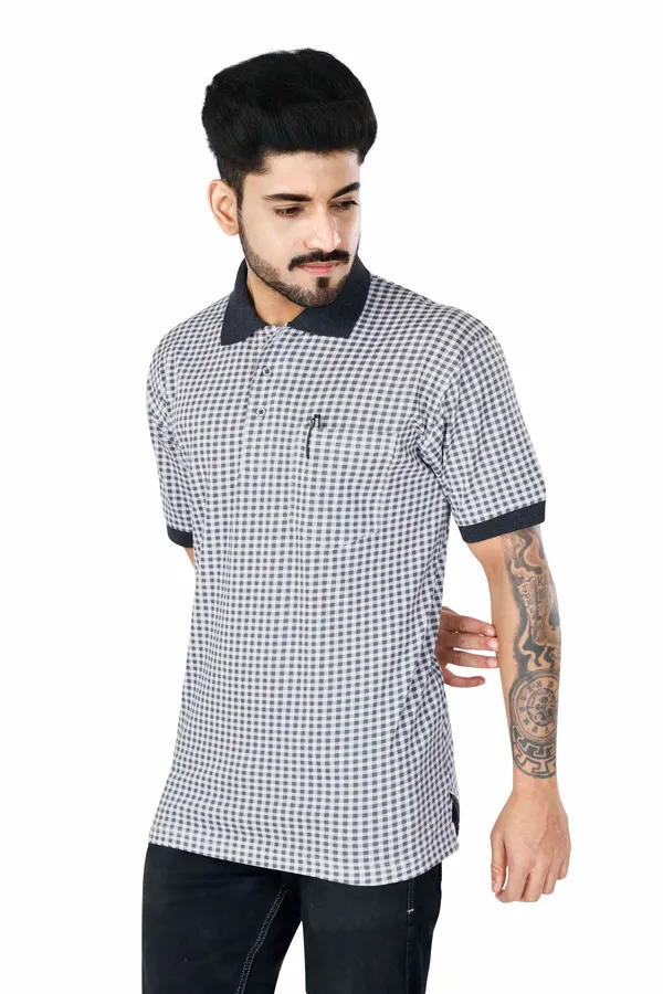 Multicolour_Polo_Neck_Half_Sleeve_T-Shirt_With_Pocket_For_Men