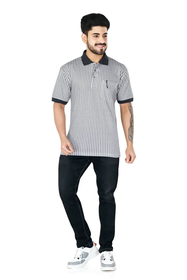 Multicolour_Polo_Neck_Half_Sleeve_T-Shirt_With_Pocket_For_Men