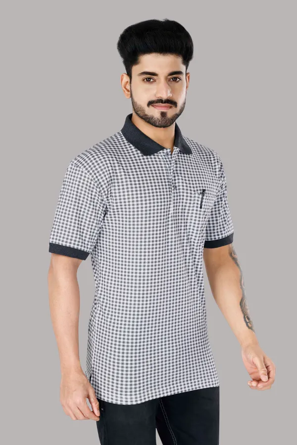 Multicolour_Polo_Neck_Half_Sleeve_T-Shirt_With_Pocket_For_Men