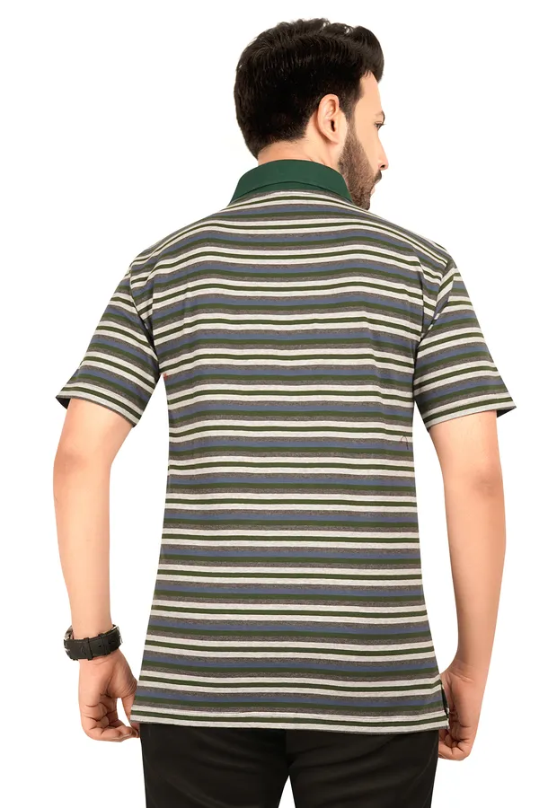 Green_Polo_Neck_Half_Sleeve_T-Shirt_With_Pocket_For_Men