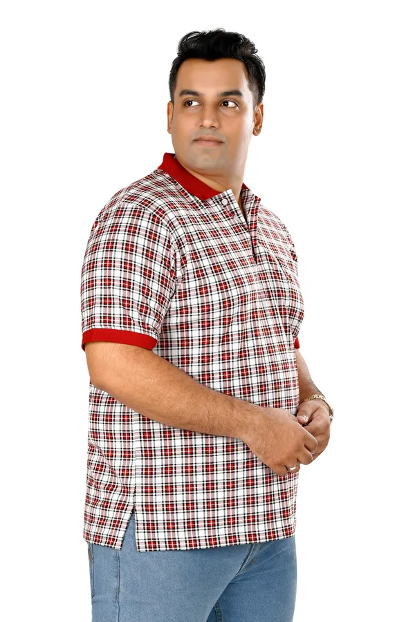 Red_Polo_Neck_Half_Sleeve_T-Shirt_With_Pocket_For_Men