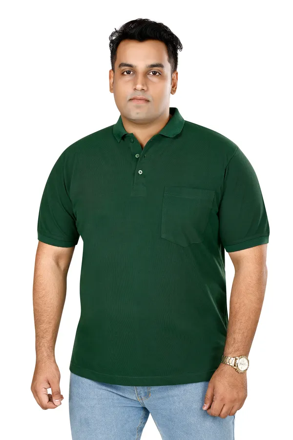 Solid_Bottle_Green_Polo_Neck_Half_Sleeve_T-Shirt_With_Pocket_For_Men