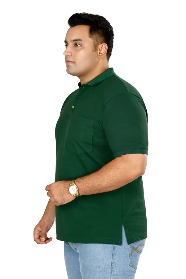 Solid_Bottle_Green_Polo_Neck_Half_Sleeve_T-Shirt_With_Pocket_For_Men