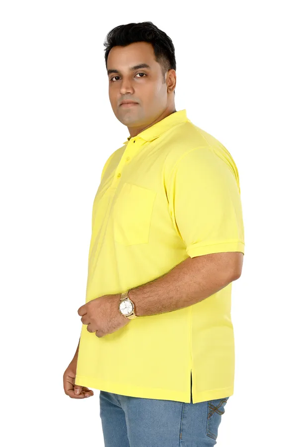 Solid_Yellow_Polo_Neck_Half_Sleeve_T-Shirt_With_Pocket_For_Men