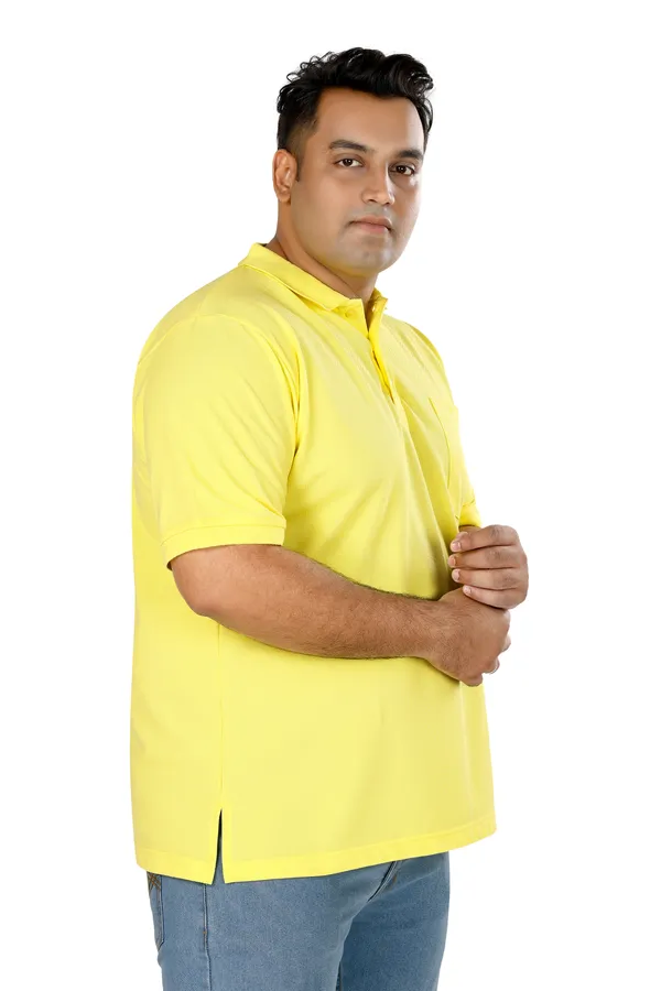 Solid_Yellow_Polo_Neck_Half_Sleeve_T-Shirt_With_Pocket_For_Men