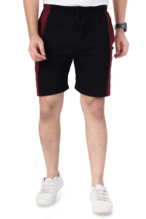 Black_&_Maroon_Cotton_Long_Shorts_For_Men