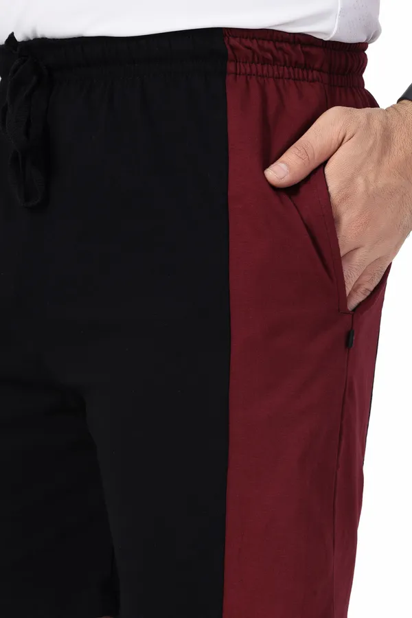 Black_&_Maroon_Cotton_Long_Shorts_For_Men