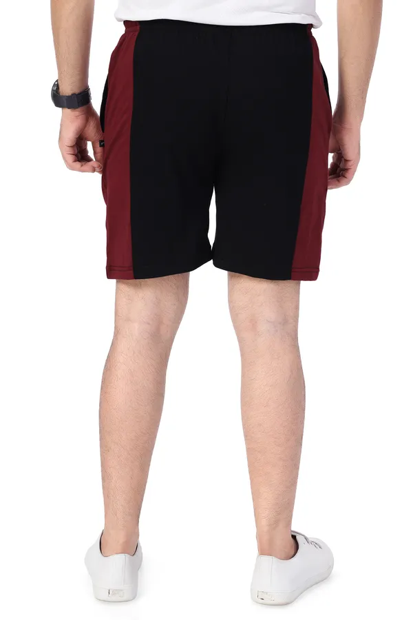 Black_&_Maroon_Cotton_Long_Shorts_For_Men