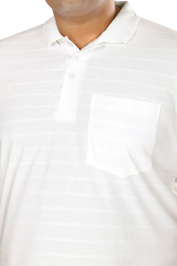 White_Polo_Neck_Half_Sleeve_T-Shirt_With_Pocket_For_Men