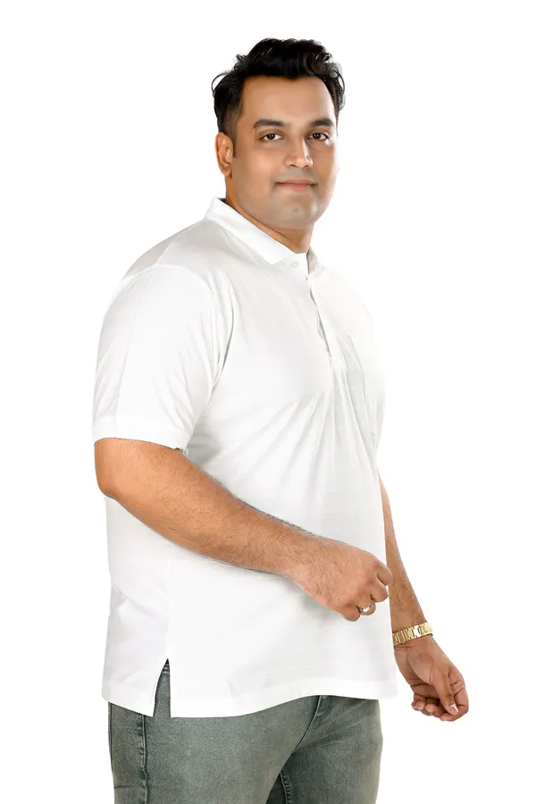 White_Polo_Neck_Half_Sleeve_T-Shirt_With_Pocket_For_Men