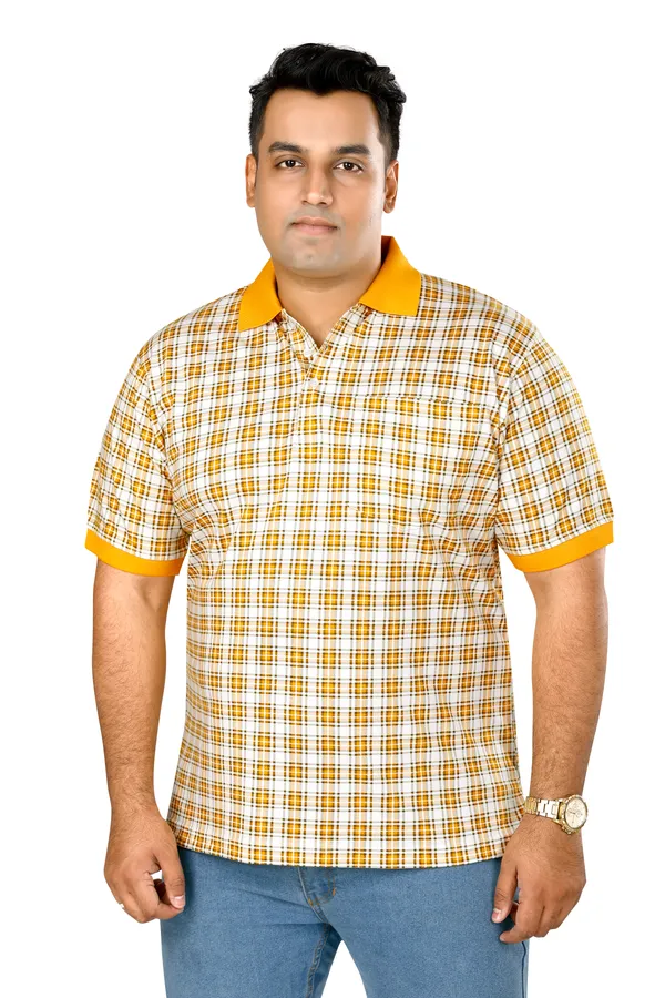 Yellow_Polo_Neck_Half_Sleeve_T-Shirt_With_Pocket_For_Men