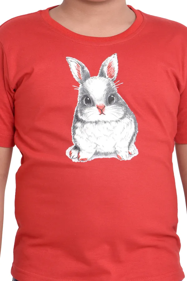Neo_Garments_Kid's_Unisex_Round_Neck_Cotton_T-Shirt_|Bunny
