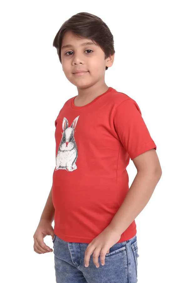 Neo_Garments_Kid's_Unisex_Round_Neck_Cotton_T-Shirt_|Bunny