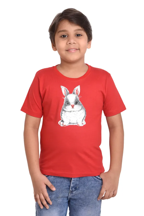 Neo_Garments_Kid's_Unisex_Round_Neck_Cotton_T-Shirt_|Bunny
