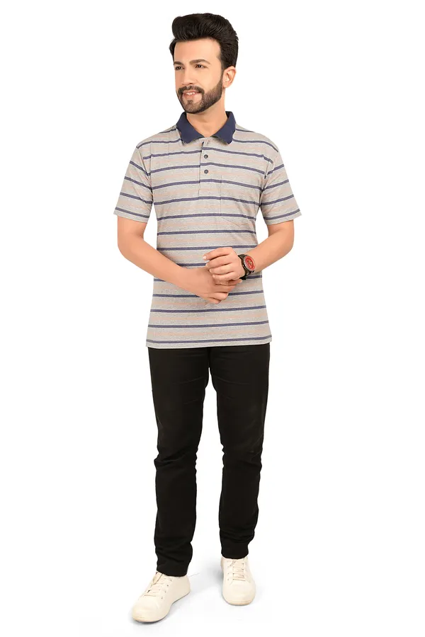 Grey_Polo_Neck_Half_Sleeve_T-Shirt_With_Pocket_For_Men