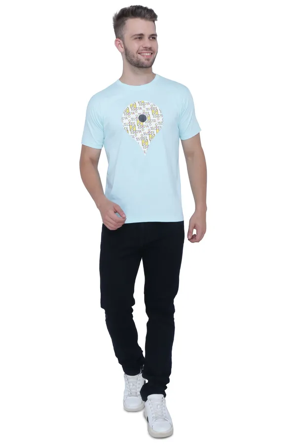 Sky_Blue_Round_Neck_Printed_Half_Sleeve_T-Shirt_For_Men