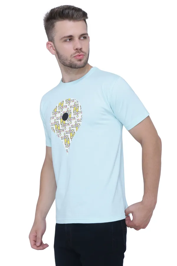 Sky_Blue_Round_Neck_Printed_Half_Sleeve_T-Shirt_For_Men