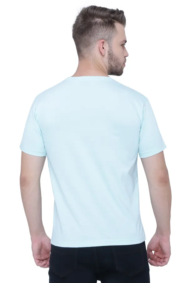 Sky_Blue_Round_Neck_Printed_Half_Sleeve_T-Shirt_For_Men