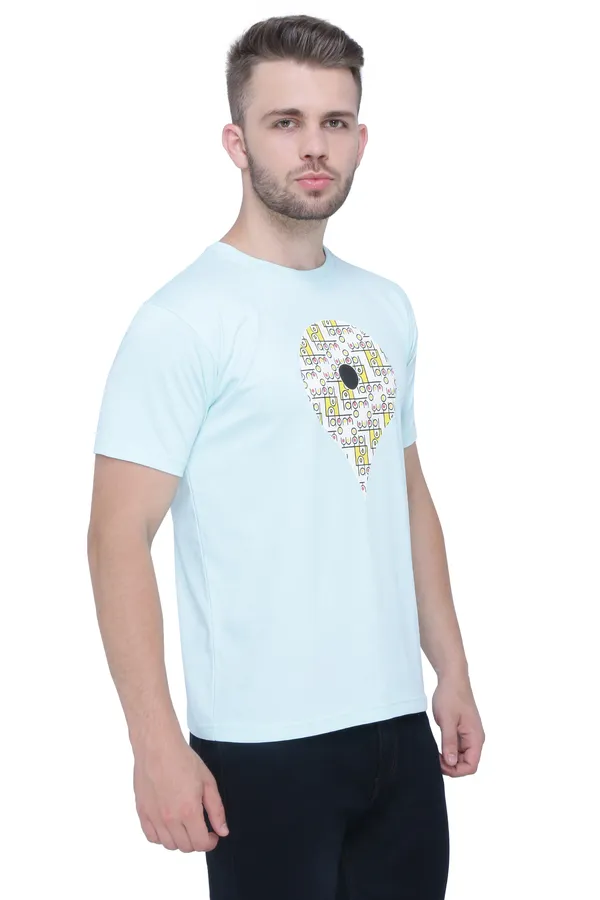 Sky_Blue_Round_Neck_Printed_Half_Sleeve_T-Shirt_For_Men