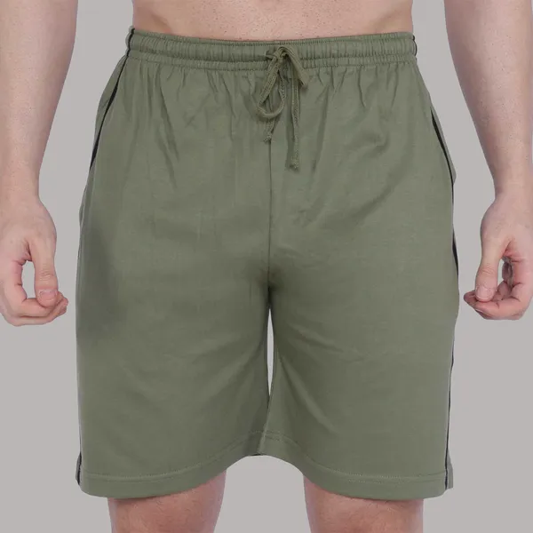 Olive_Green_Cotton_Striped_Long_Shorts_For_Men